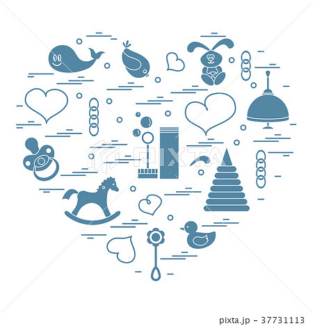 kids elements arranged in a heart kids elements arranged in a heart 37731113