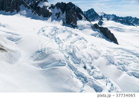 Snow ground on slope mountain in Fox Mt  37734065