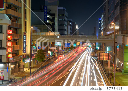 黒崎駅前通り夜景【福岡県北九州市】 黒崎駅前通り夜景【福岡県北九州市】 37734134