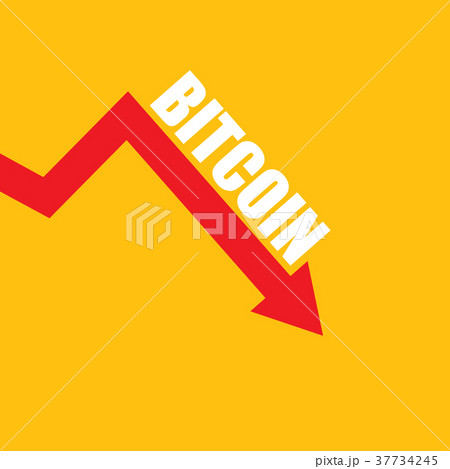 vector bitcoin market crash graph on orange 37734245