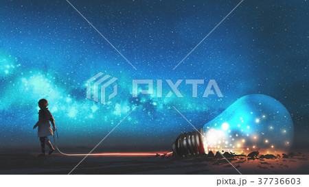 boy pulled the bulb buried in the ground 37736603