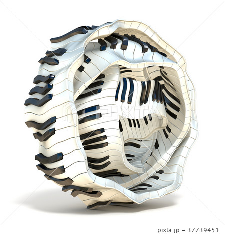 Unordered abstract piano keyboard 3D 37739451