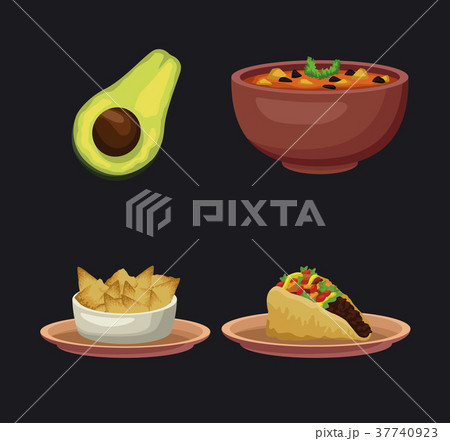 Mexican food icons 37740923