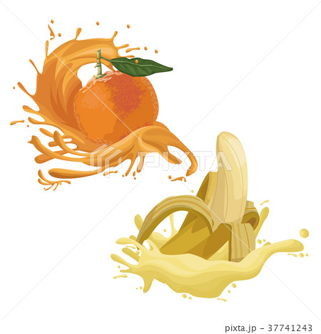 Orange and banana fruit splash Orange and banana fruit splash 37741243