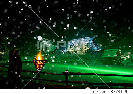 飛騨の里 冬のライトアップ 飛騨高山 37741499