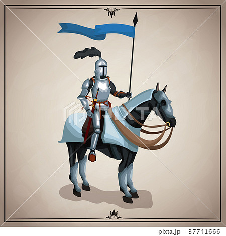 Medieval warrior with horse Medieval warrior with horse 37741666