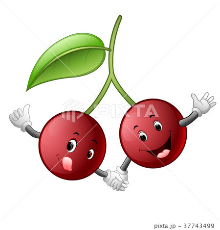 cute cherry with face 37743499