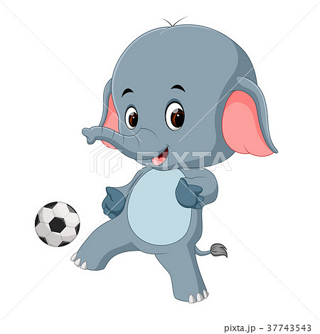 funny elephant cartoon with ball funny elephant cartoon with ball 37743543