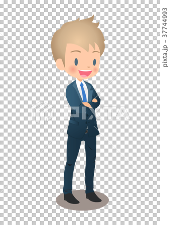 Young male businessman in suit with arms crossed Young male businessman in suit with arms crossed 37744993