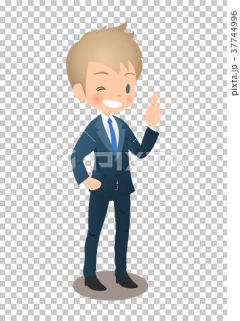 在出去一個好標誌的衣服的年輕男性商人 在出去一個好標誌的衣服的年輕男性商人 37744996