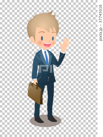 在衣服的年輕男性商人,當通勤時 在衣服的年輕男性商人,當通勤時 37745016