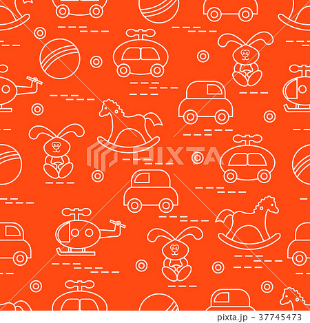 Cute seamless pattern with children's toys Cute seamless pattern with children's toys 37745473