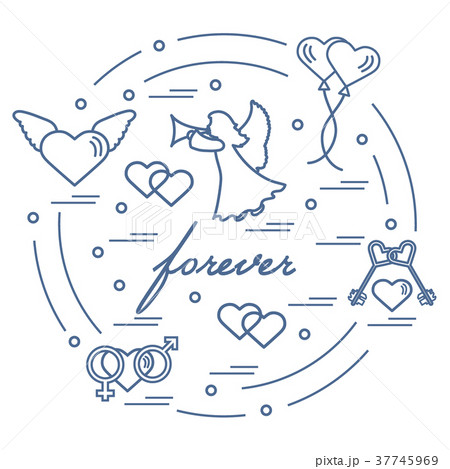 vector illustration with different love symbols 37745969