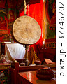 Big ritual drum in the tibetan monastery 37746202