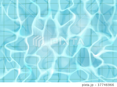 Water surface with sun glare. Bottom of the pool Water surface with sun glare. Bottom of the pool 37746966