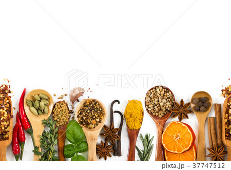 Different spices, seasonings and herbs 37747512