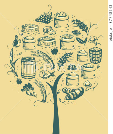 Agricultural Products Tree Illustration 37748243