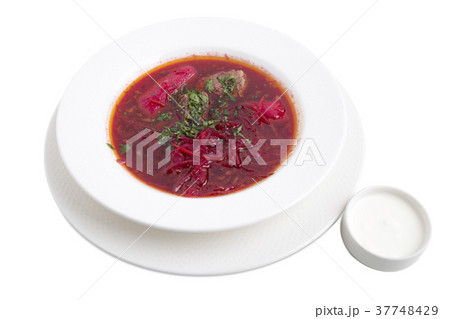 Traditional Ukrainian borscht. Traditional Ukrainian borscht. 37748429