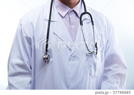 Stethoscope hang on doctor neck 37748985