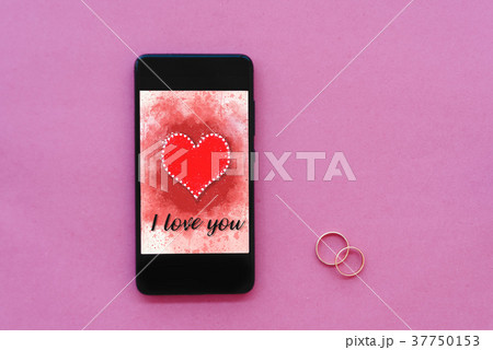 Valentines day sale background on smartphone 37750153