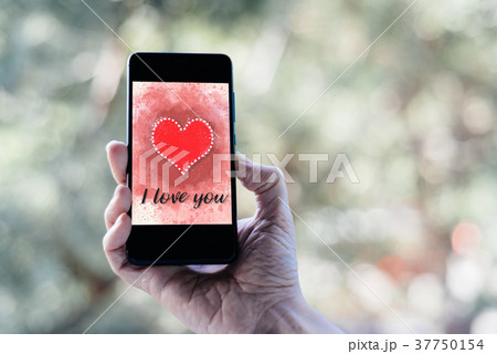 Valentines day sale background on smartphone 37750154