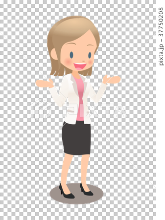話すスーツ姿の若い女性会社員 37750208