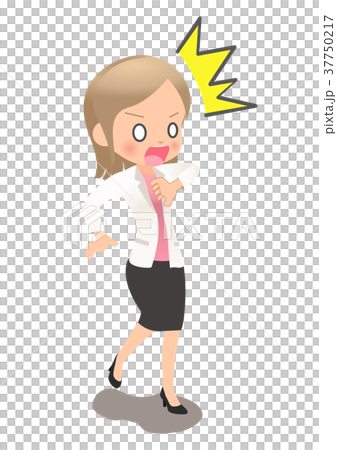 Young female office worker in a surprised suit Young female office worker in a surprised suit 37750217