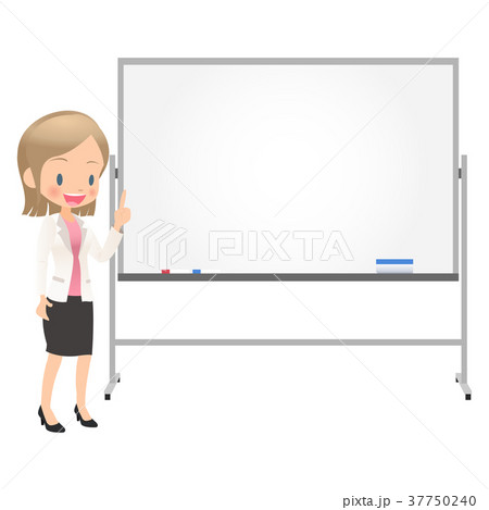 ホワイトボードを使って説明するスーツ姿の若い女性会社員 37750240