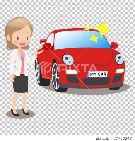Young female office worker in suit selling a car 37750247