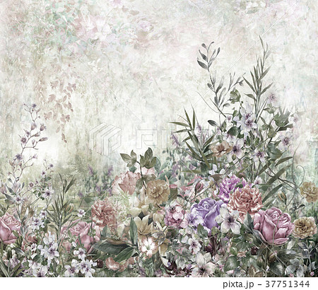 Abstract colorful flowers watercolor painting Abstract colorful flowers watercolor painting 37751344