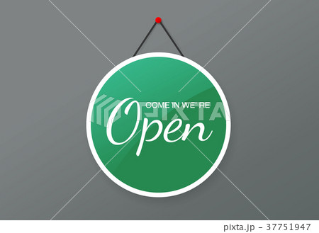 open sign for door, placard, plate,text,flat style 37751947