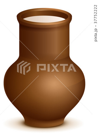 Clay pottery jug pitcher full of milk 37752222