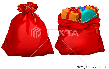 Full gift open and closed santa claus red bag Full gift open and closed santa claus red bag 37752224