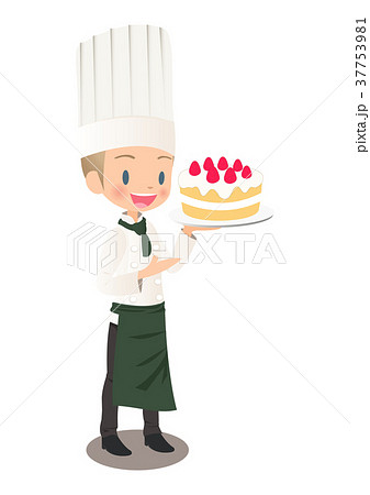 男子 ケーキ を 持つ イラスト
