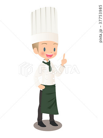 説明する男性シェフのイラスト画像 説明する男性シェフのイラスト画像 37753985