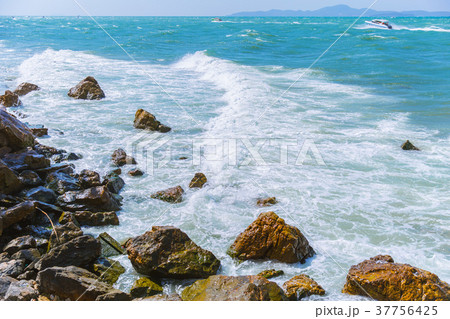 blue sea cost of Pattaya ocean wave summer season blue sea cost of Pattaya ocean wave summer season 37756425
