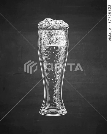 Chalk sketch of beer glass. Chalk sketch of beer glass. 37756802