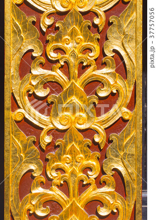 Thai style golden wood carved. Thai style golden wood carved. 37757056