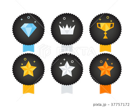 Different trophy icon set isolated on white 37757172