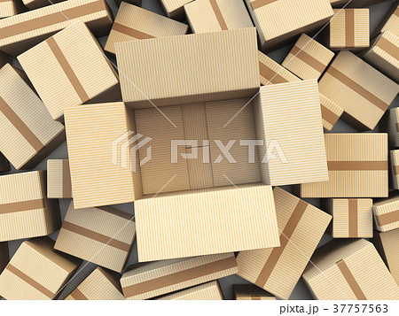 Open empty cardboard box Isolated on white 37757563