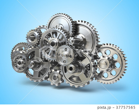 Engine gears in form of cloud. Cloud computing 37757565