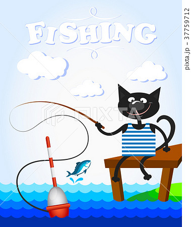 Black cat on fishing 37759712