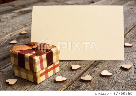 Blank greeting card and hearts Blank greeting card and hearts 37760260