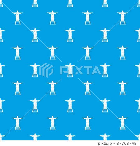 The Christ the Redeemer statue pattern seamless blue 37763748
