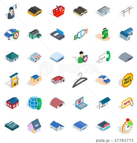 House icons set, isometric style 37763773