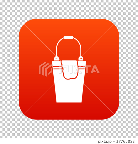 Bucket and rag icon digital red 37763858