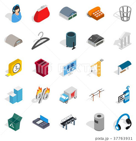 Industrial zone icons set, isometric style Industrial zone icons set, isometric style 37763931