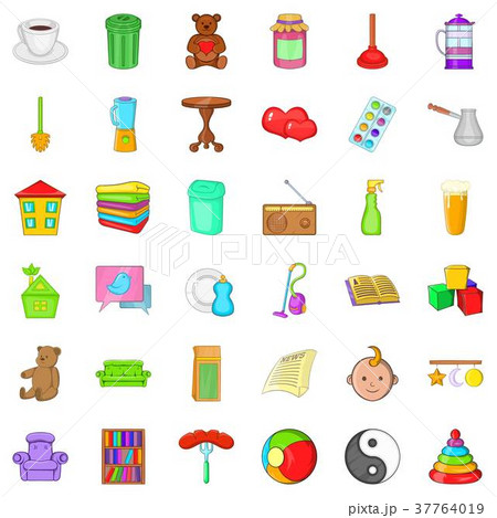 Toy icons set, cartoon style Toy icons set, cartoon style 37764019