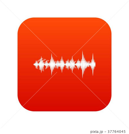 Music sound waves icon digital red Music sound waves icon digital red 37764045