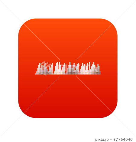 Audio digital equalizer technology icon digital red 37764046